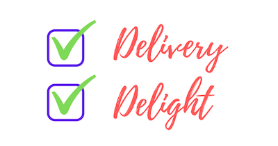 Two bright checkboxes, both ticked, reading Delivery and Delight